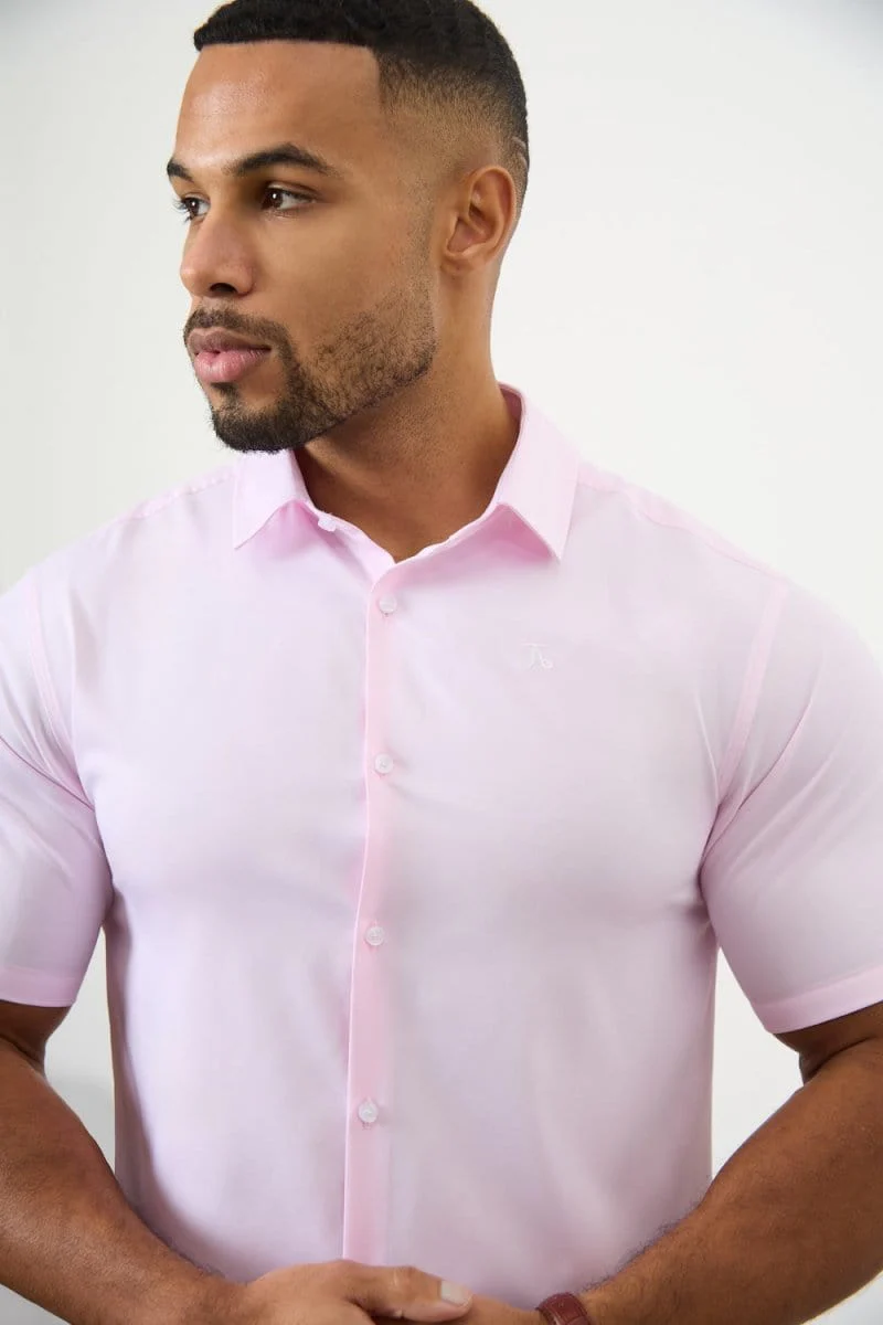 Short Sleeve Bamboo Shirt in Pink - Image 3