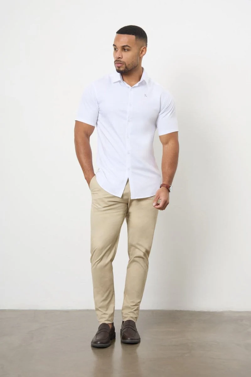 Short Sleeve Bamboo Shirt in White - Image 2