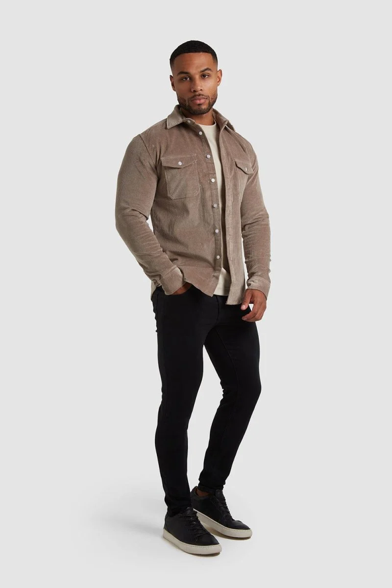 Cord Overshirt in Mole - Image 4