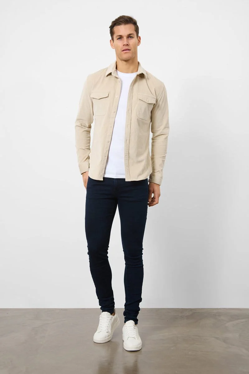 Cord Overshirt in Winter White - Image 4