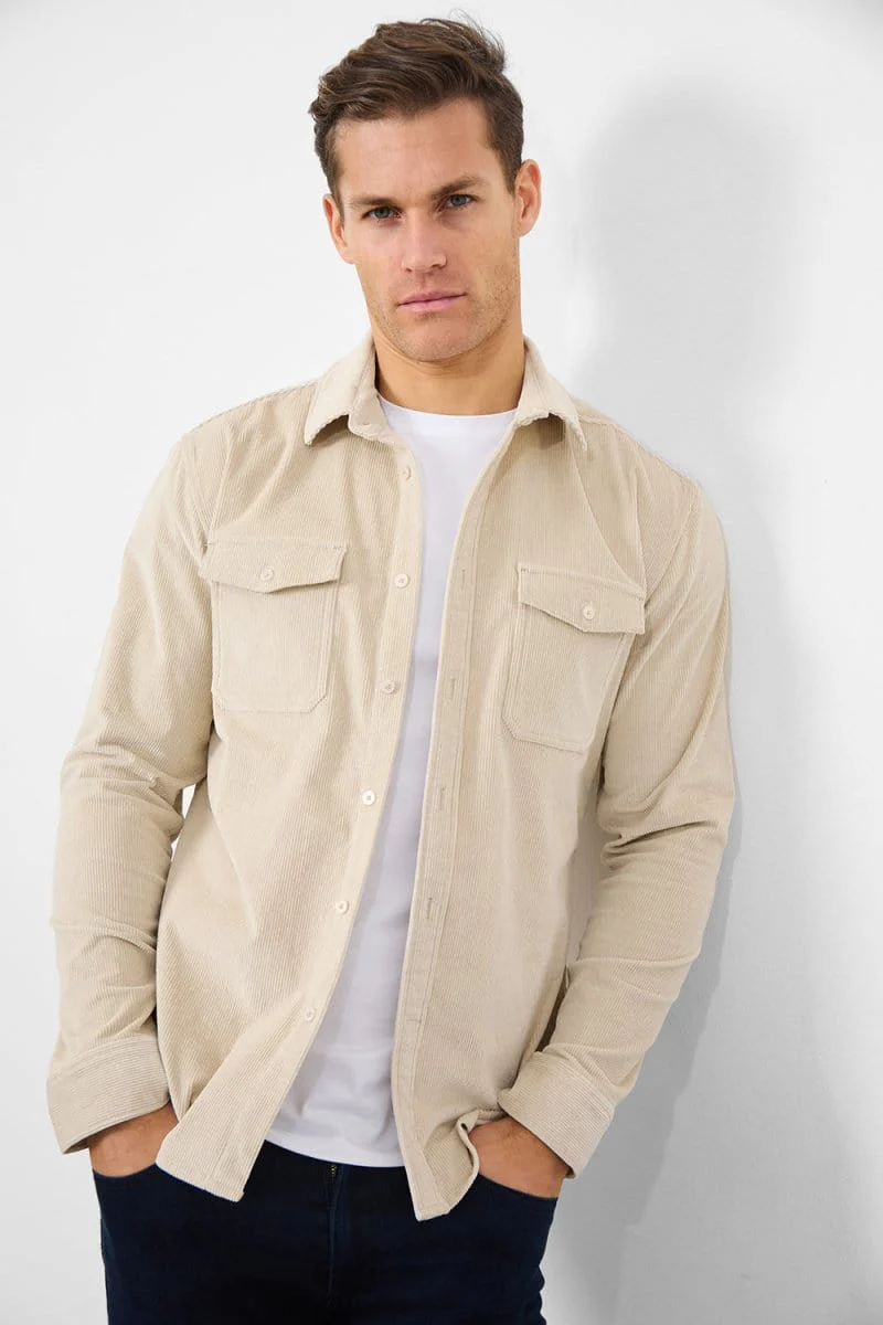 Cord Overshirt in Winter White - Image 5