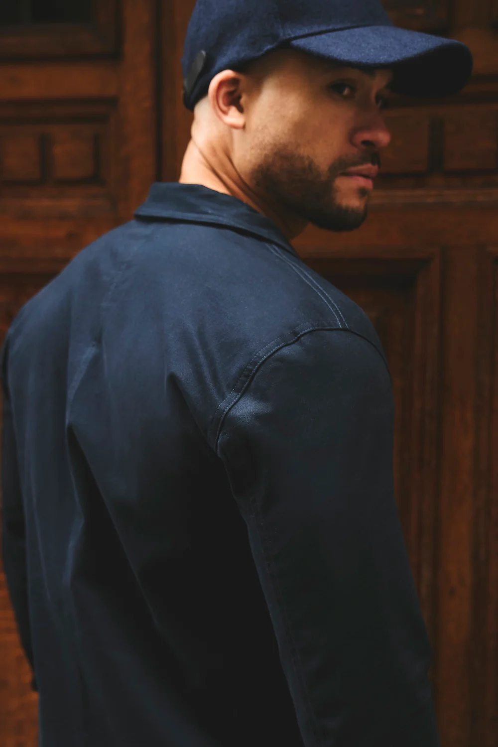 Cotton Rich Overshirt in Navy - Image 7