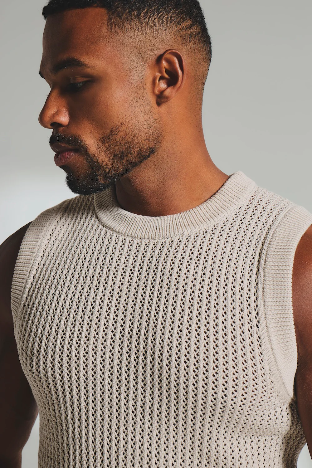 Crochet Knitted Vest in Neutral - Image 6