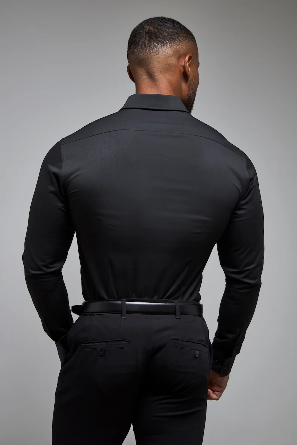 Muscle Fit Dress Shirt in Black - Image 8