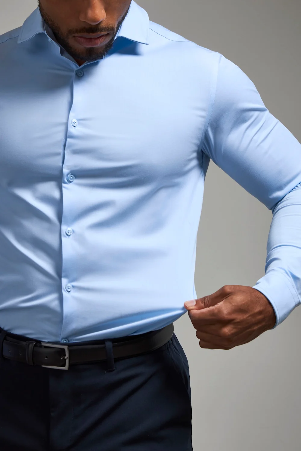 Muscle Fit Dress Shirt in Light Blue - Image 5