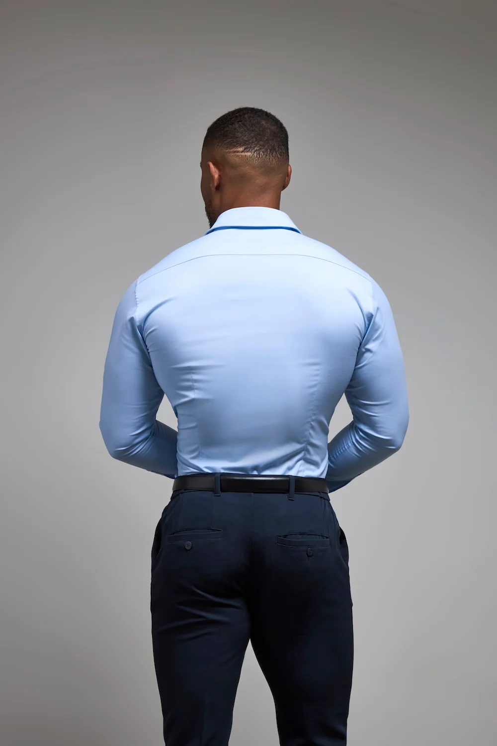 Muscle Fit Dress Shirt in Light Blue - Image 6