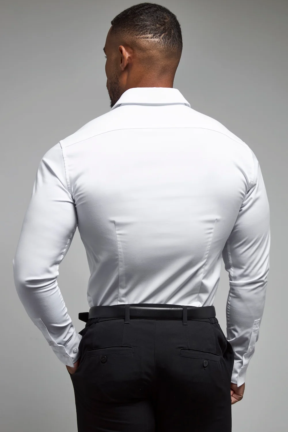 Muscle Fit Dress Shirt in White - Image 7