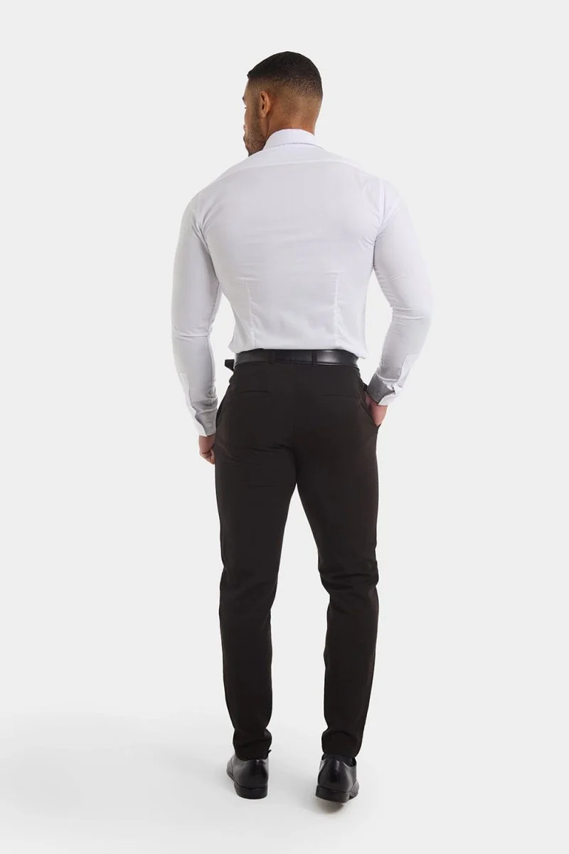 Muscle Fit Cutaway Collar Shirt in White - Image 7