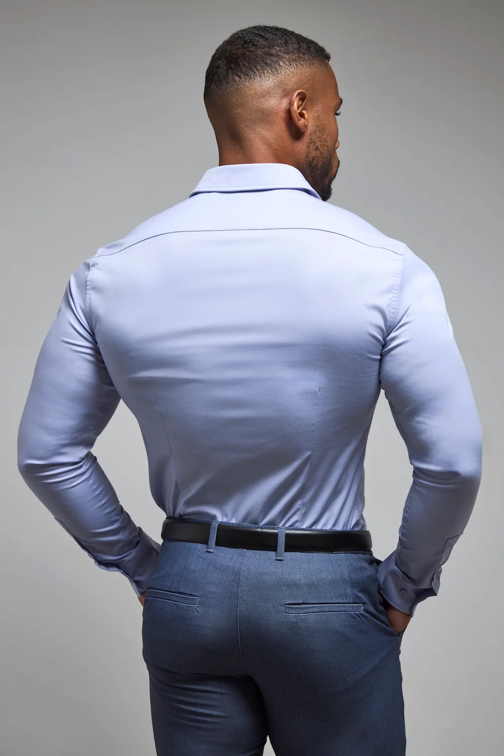 Muscle Fit Dress Shirt in Lilac - Image 8