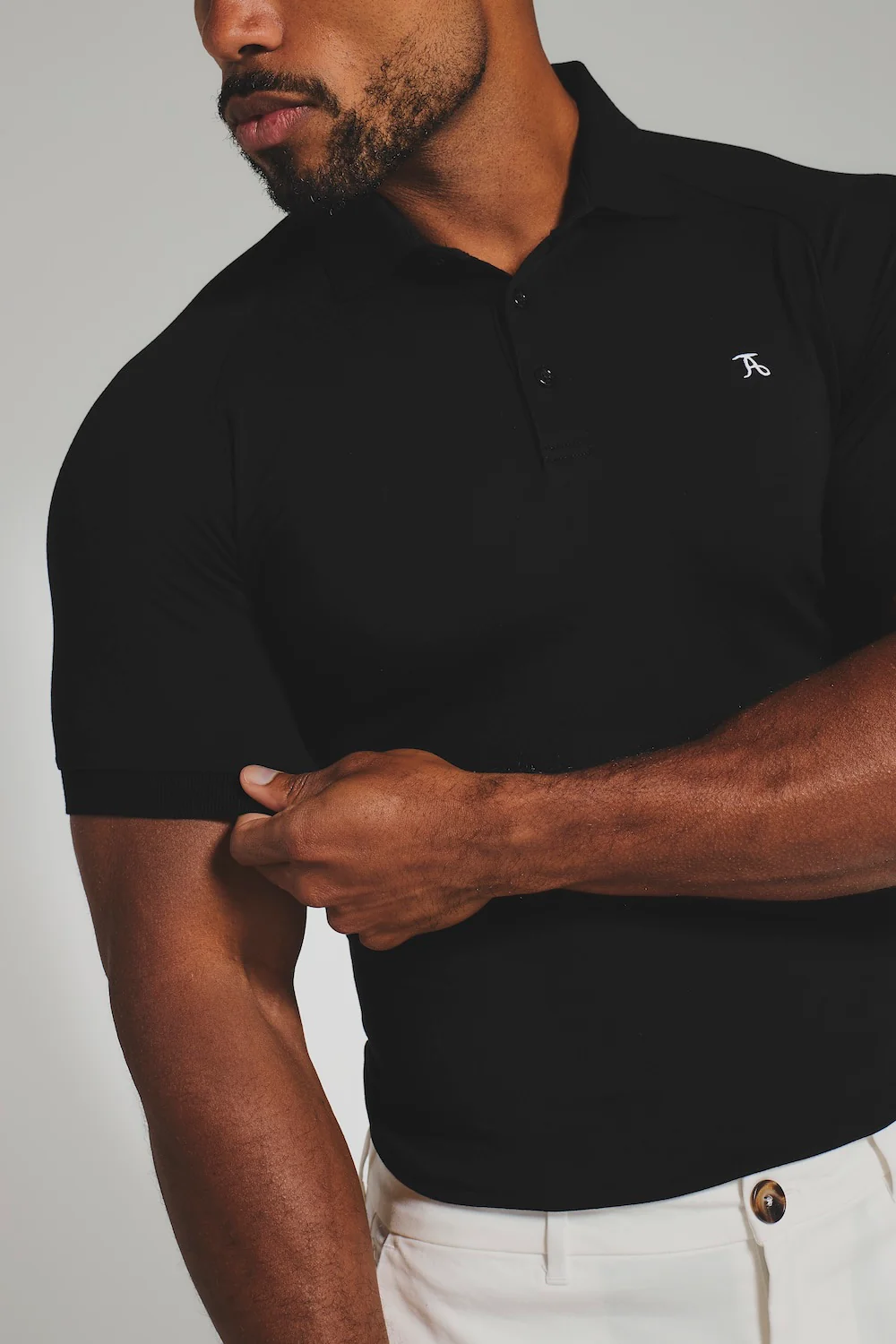 Muscle Fit Polo Shirt in Black - Image 6