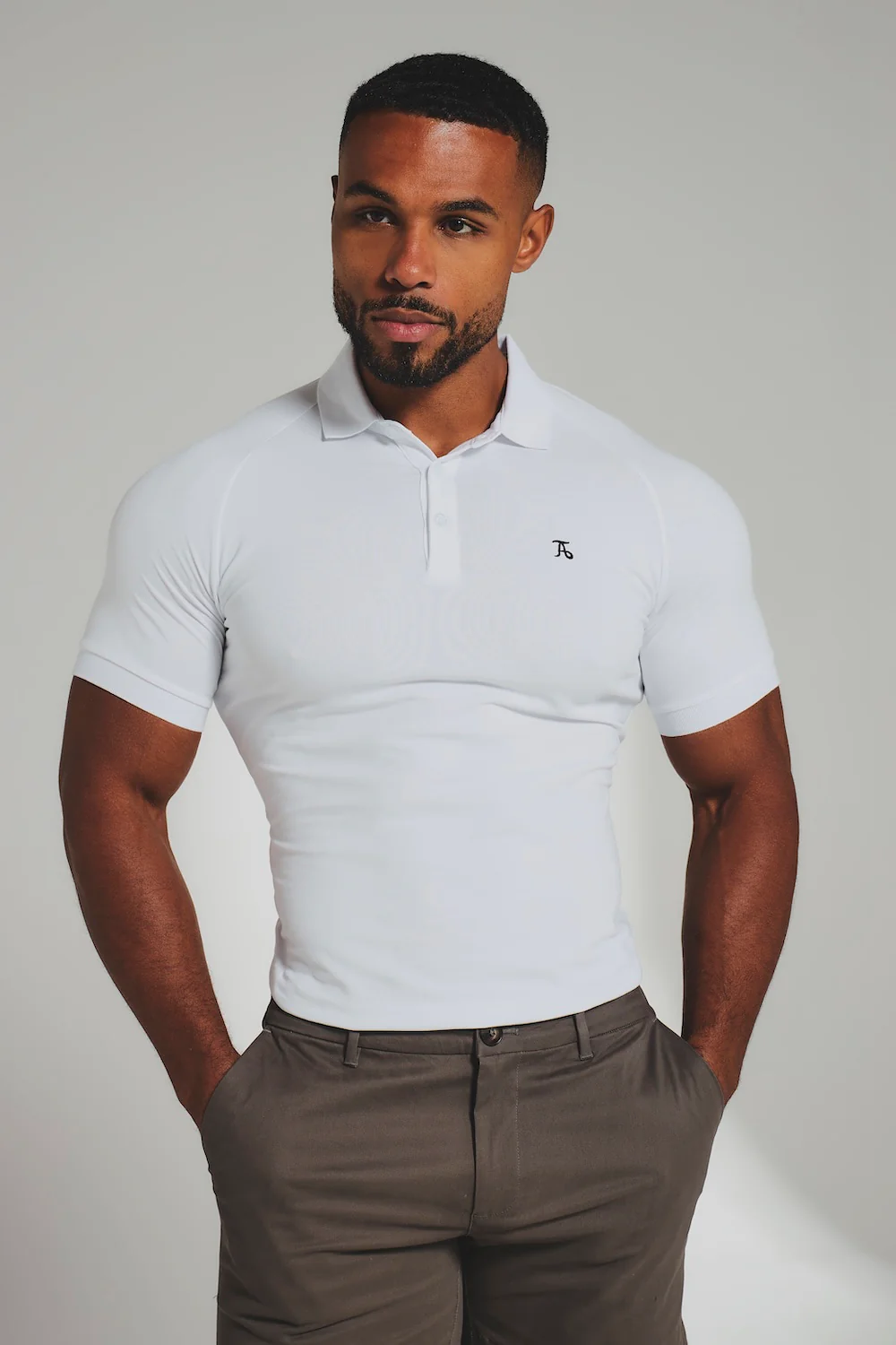 Muscle Fit Polo Shirt in White - Image 4
