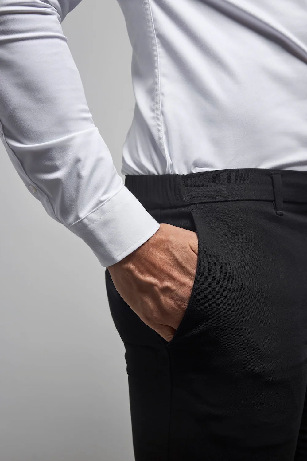 Muscle Fit Essential Trousers in Black - Image 4