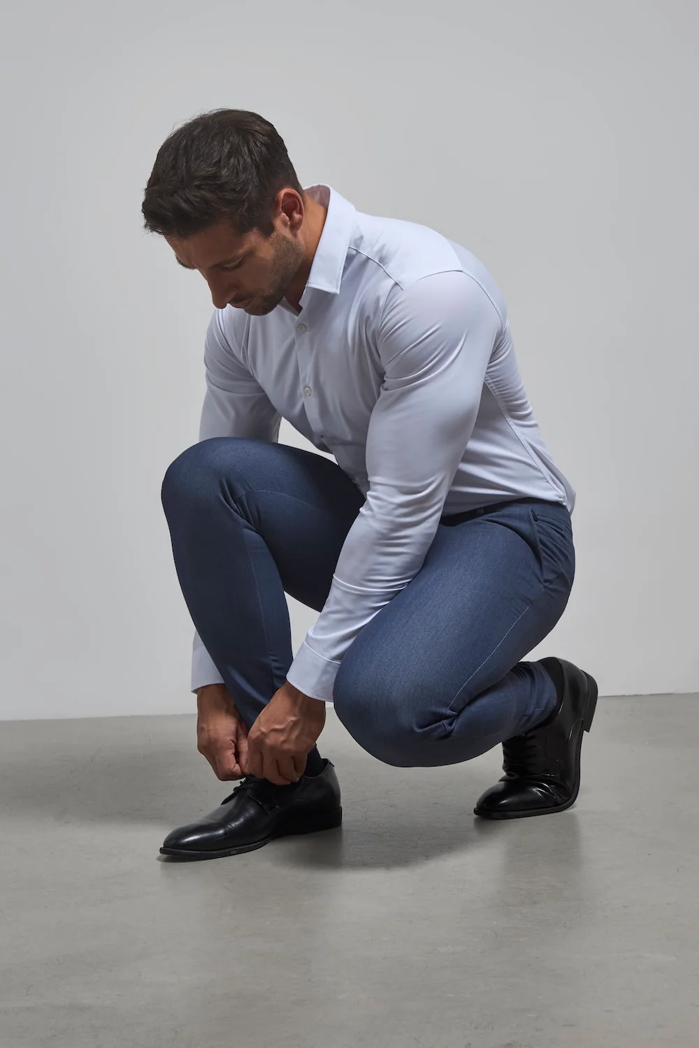 Muscle Fit Essential Trousers in Chambray - Image 6