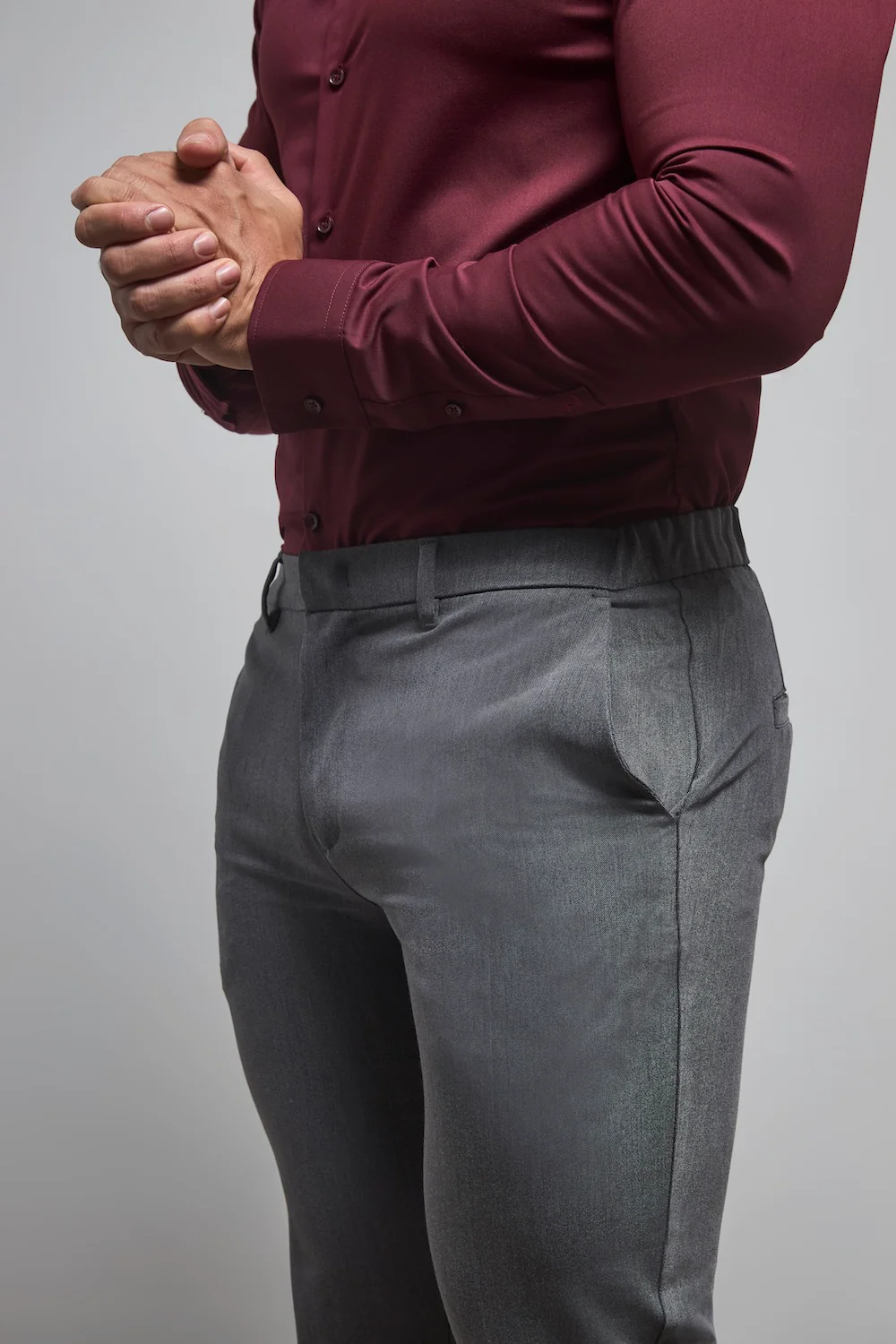 Muscle Fit Essential Trousers in Charcoal - Image 3