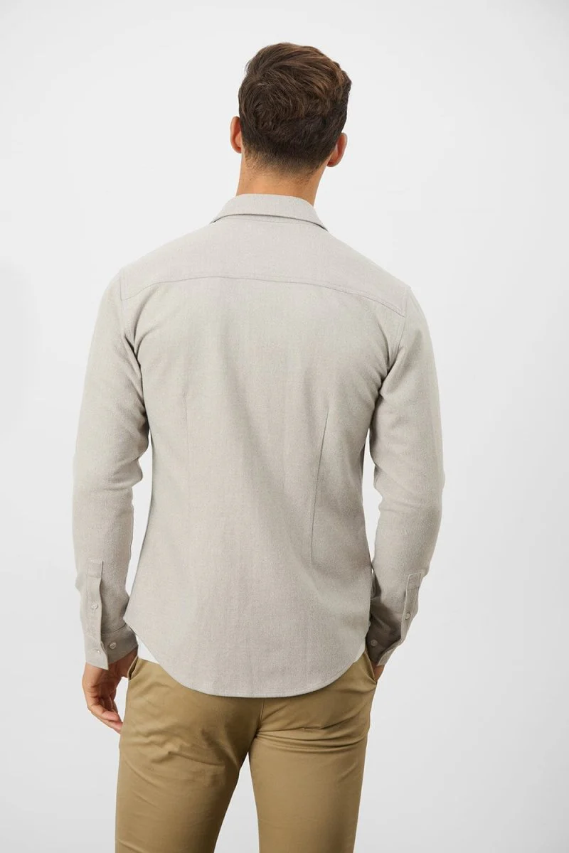Flannel Overshirt in Sand - Image 7