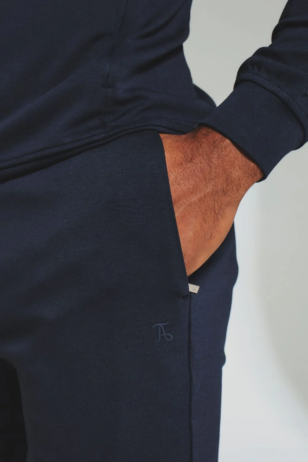Interlock Sweat Joggers in Navy - Image 3