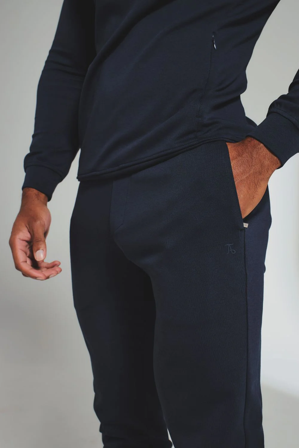 Interlock Sweat Joggers in Navy - Image 4