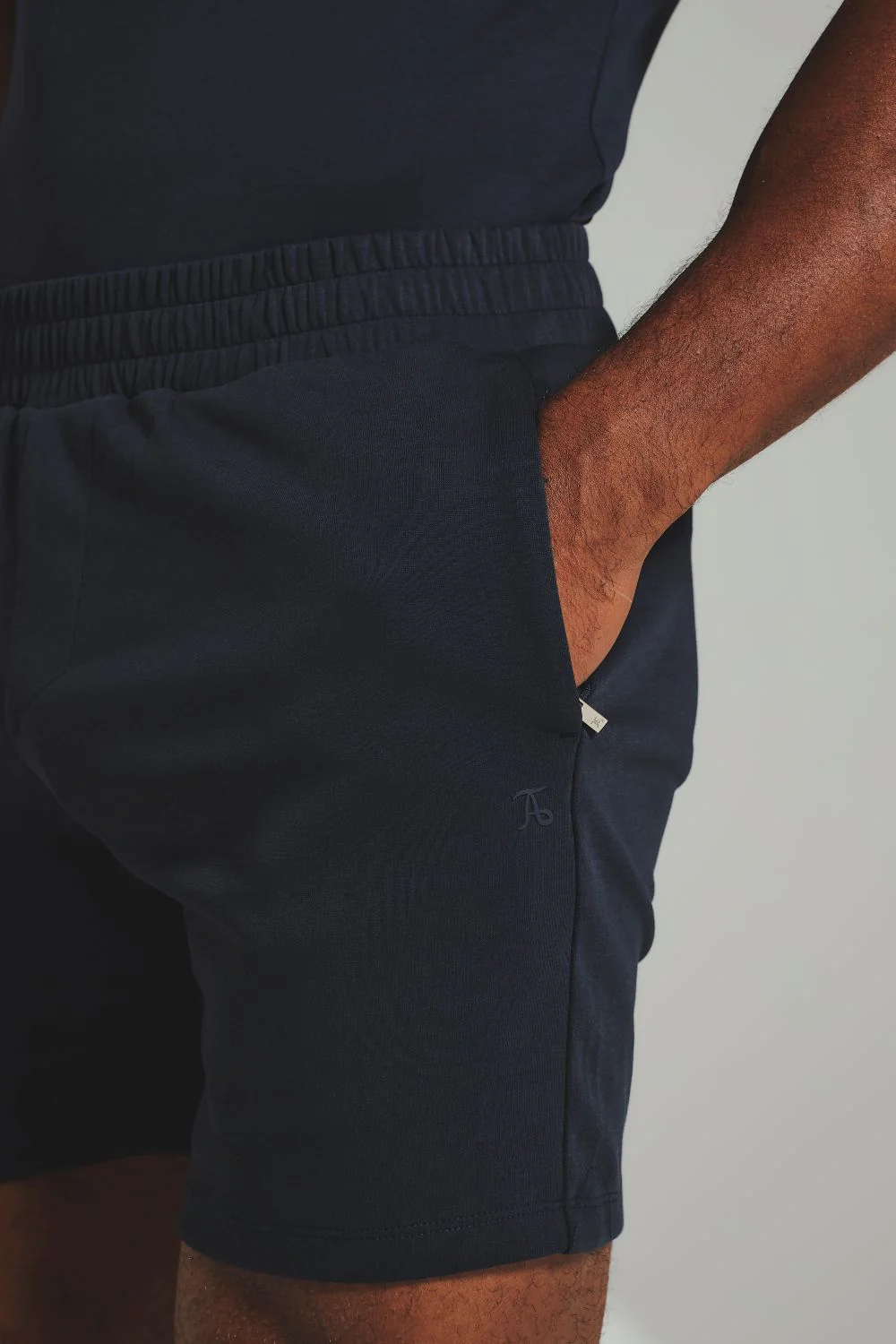 Interlock Sweat Shorts in Navy - Image 3