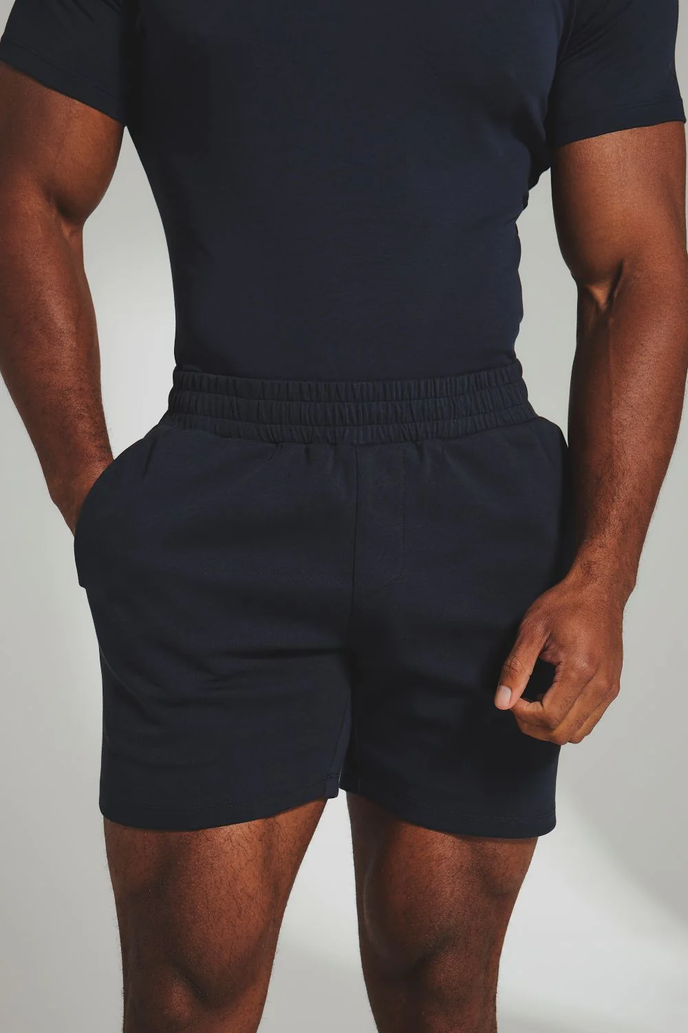 Interlock Sweat Shorts in Navy - Image 4