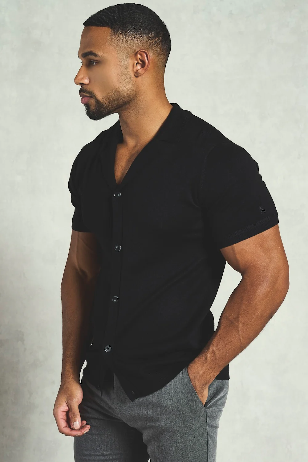 Knitted Shirt in Black