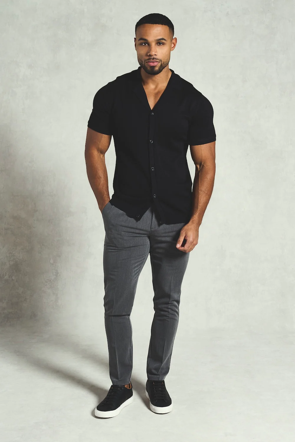 Knitted Shirt in Black - Image 2