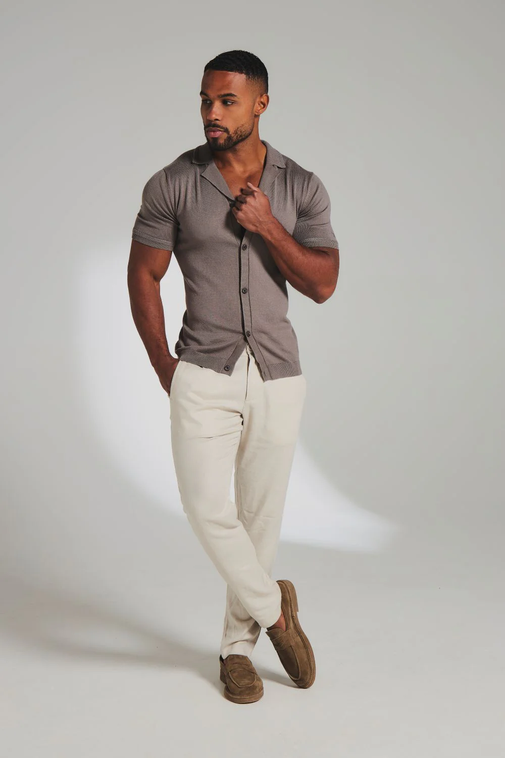 Knitted Shirt in Mocha - Image 4