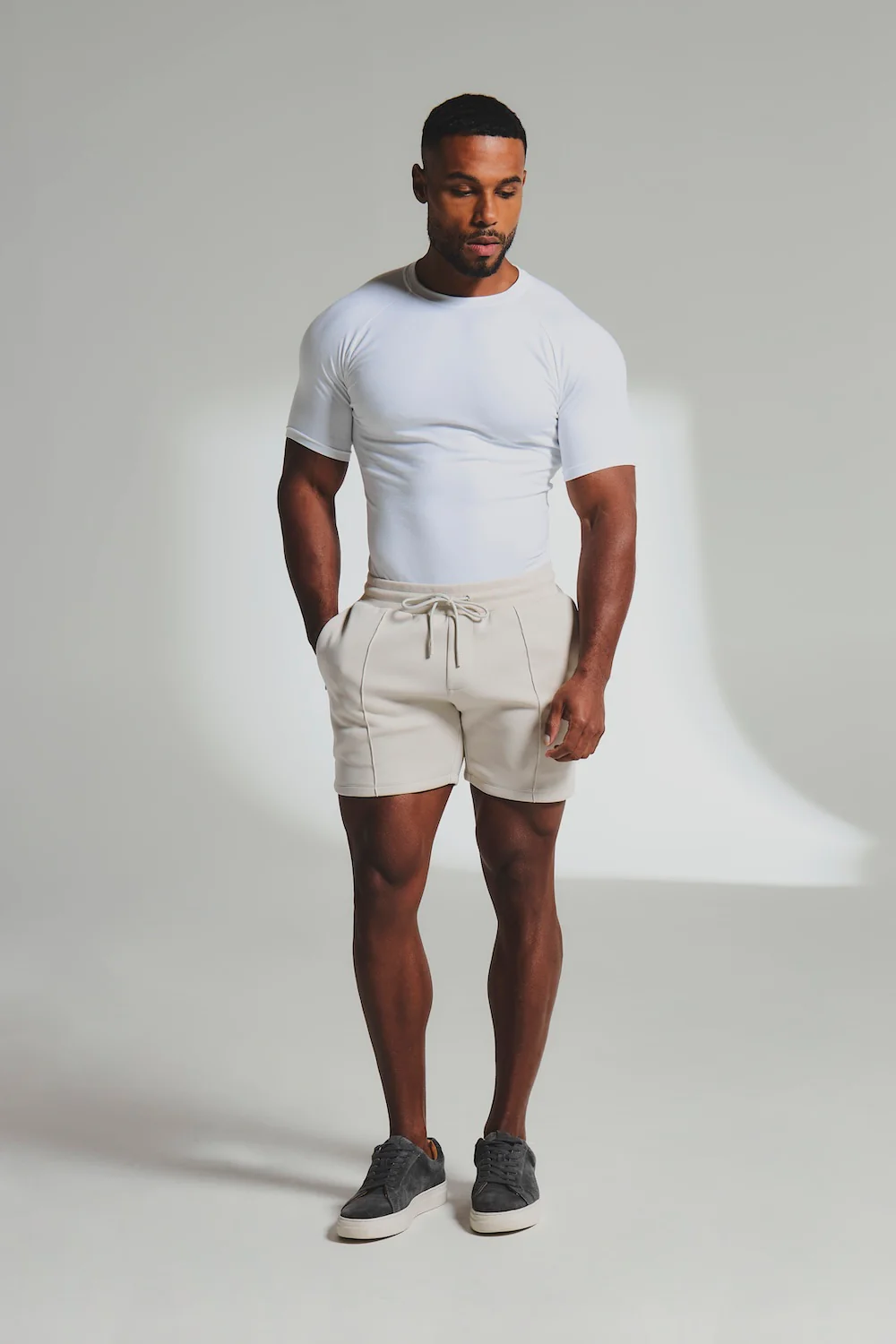 Luxe Sweat Shorts in Chalk - Image 3