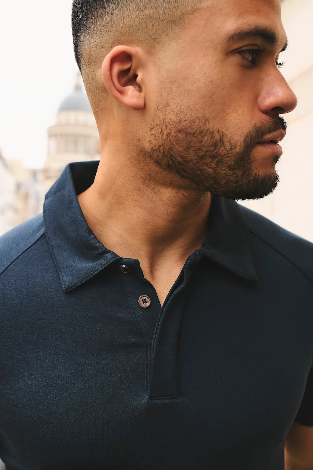 Luxe Smart Polo Shirt in Ink Blue - Image 6