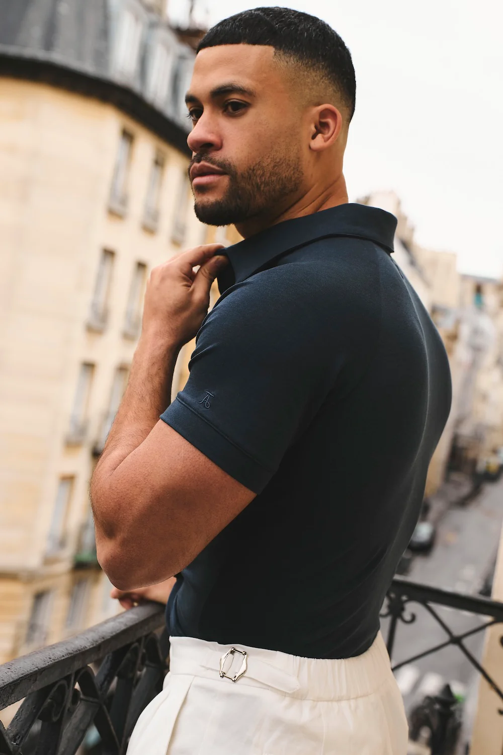 Luxe Smart Polo Shirt in Ink Blue - Image 7