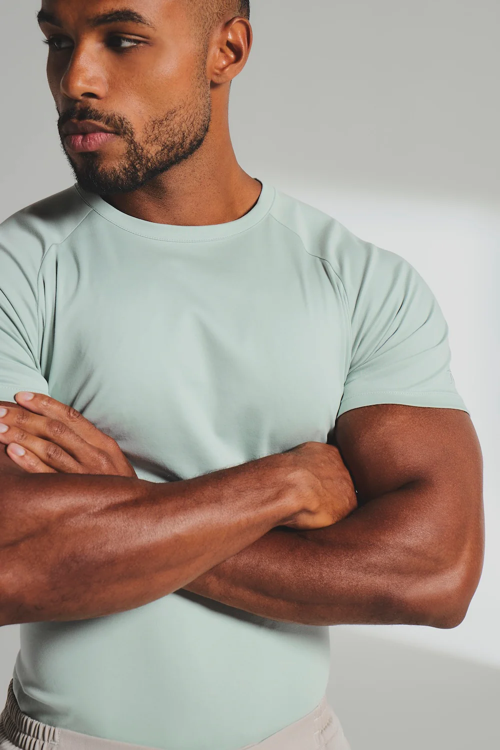 Mercerised Cotton T-Shirt in Duck Egg Blue - Image 2