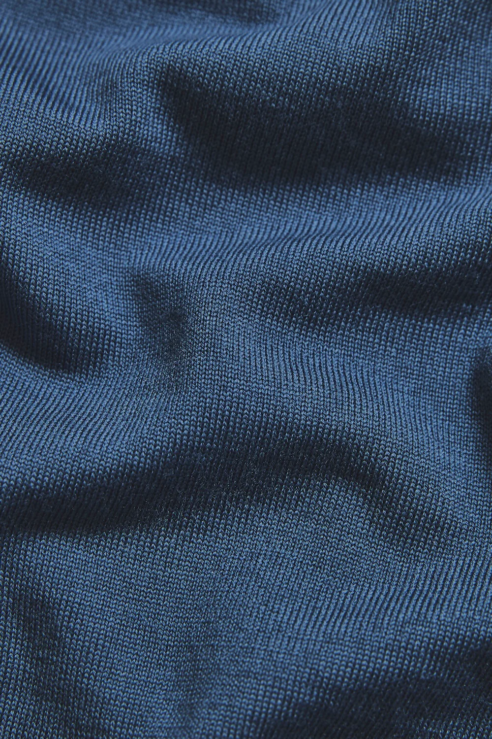 Extra Fine Merino Wool Open Collar Polo Shirt in Airforce Blue - Image 7