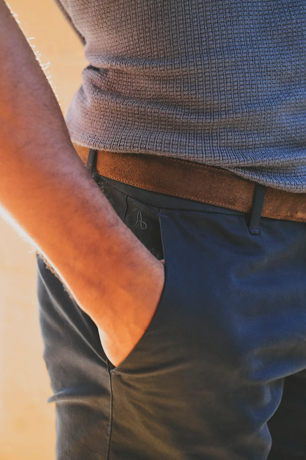 Muscle Fit Stretch Chino Shorts - Shorter Length in Navy - Image 4