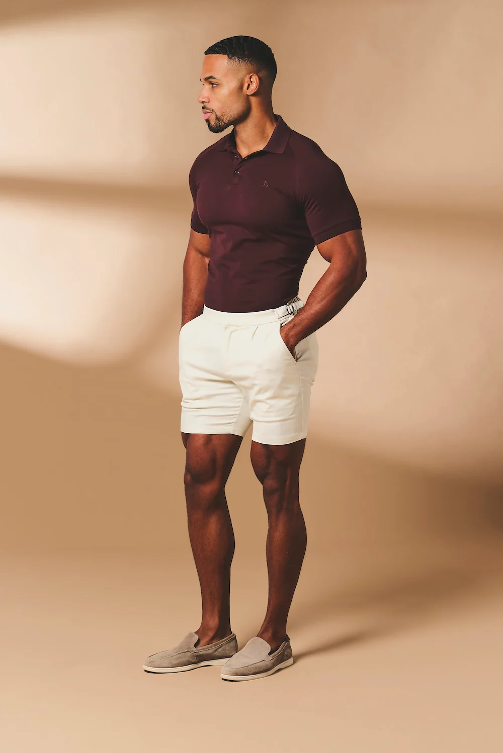 Muscle Fit Polo Shirt in Bordeaux - Image 4