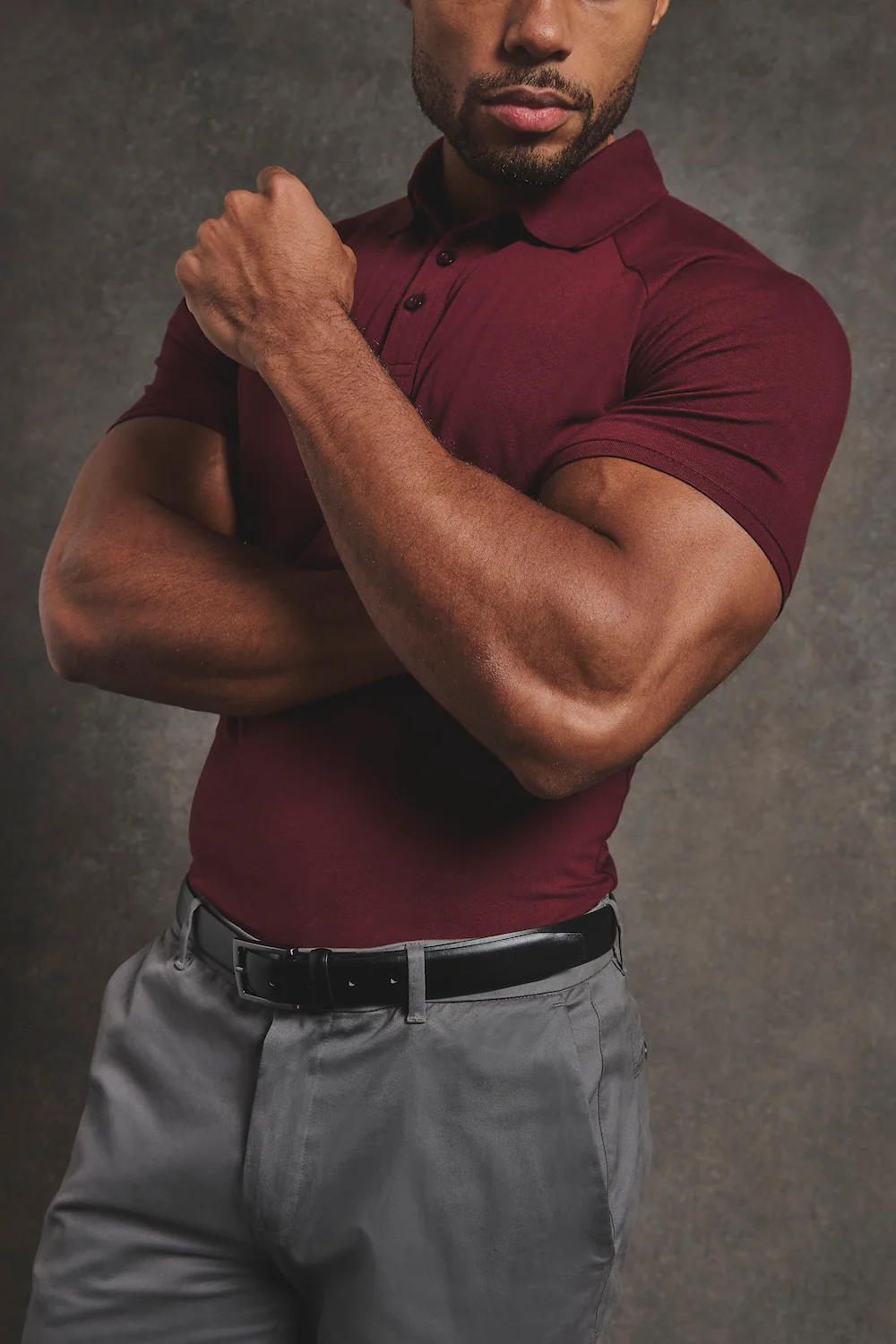 Muscle Fit Polo Shirt in Burgundy - Image 5