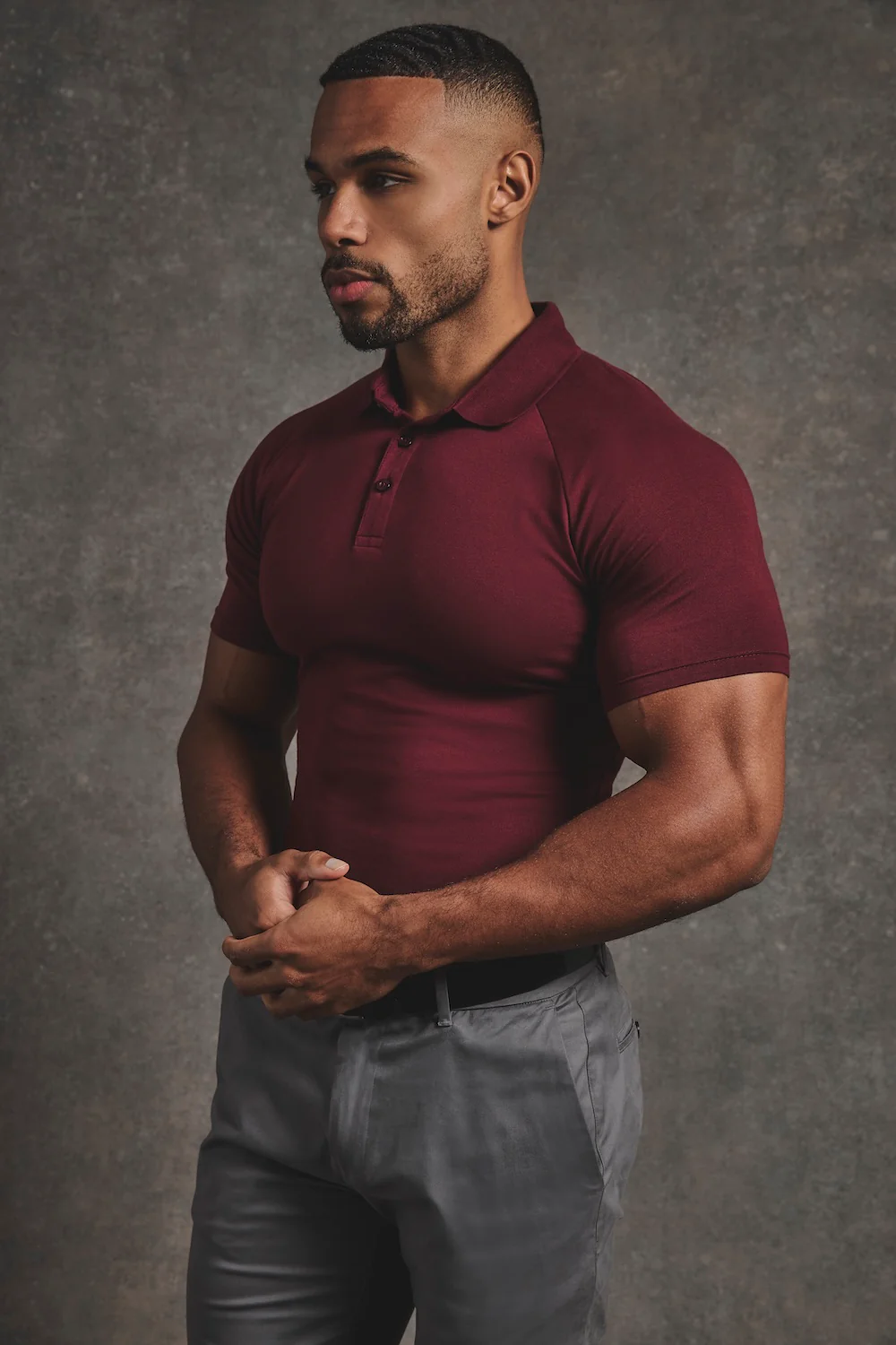 Muscle Fit Polo Shirt in Burgundy - Image 6