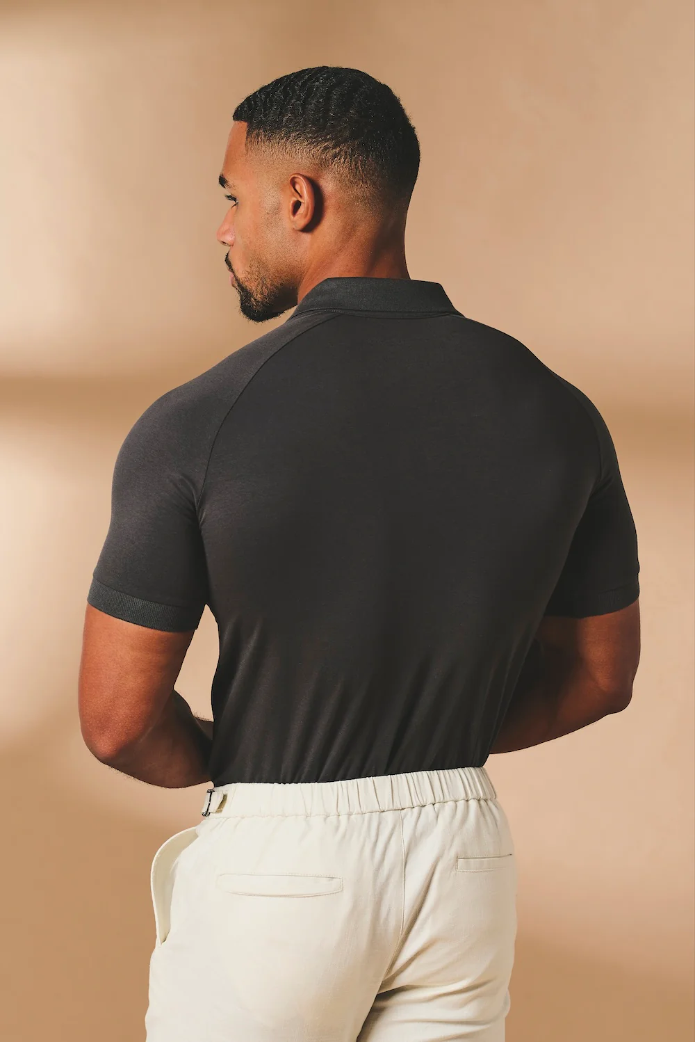 Muscle Fit Polo Shirt in Charcoal - Image 7