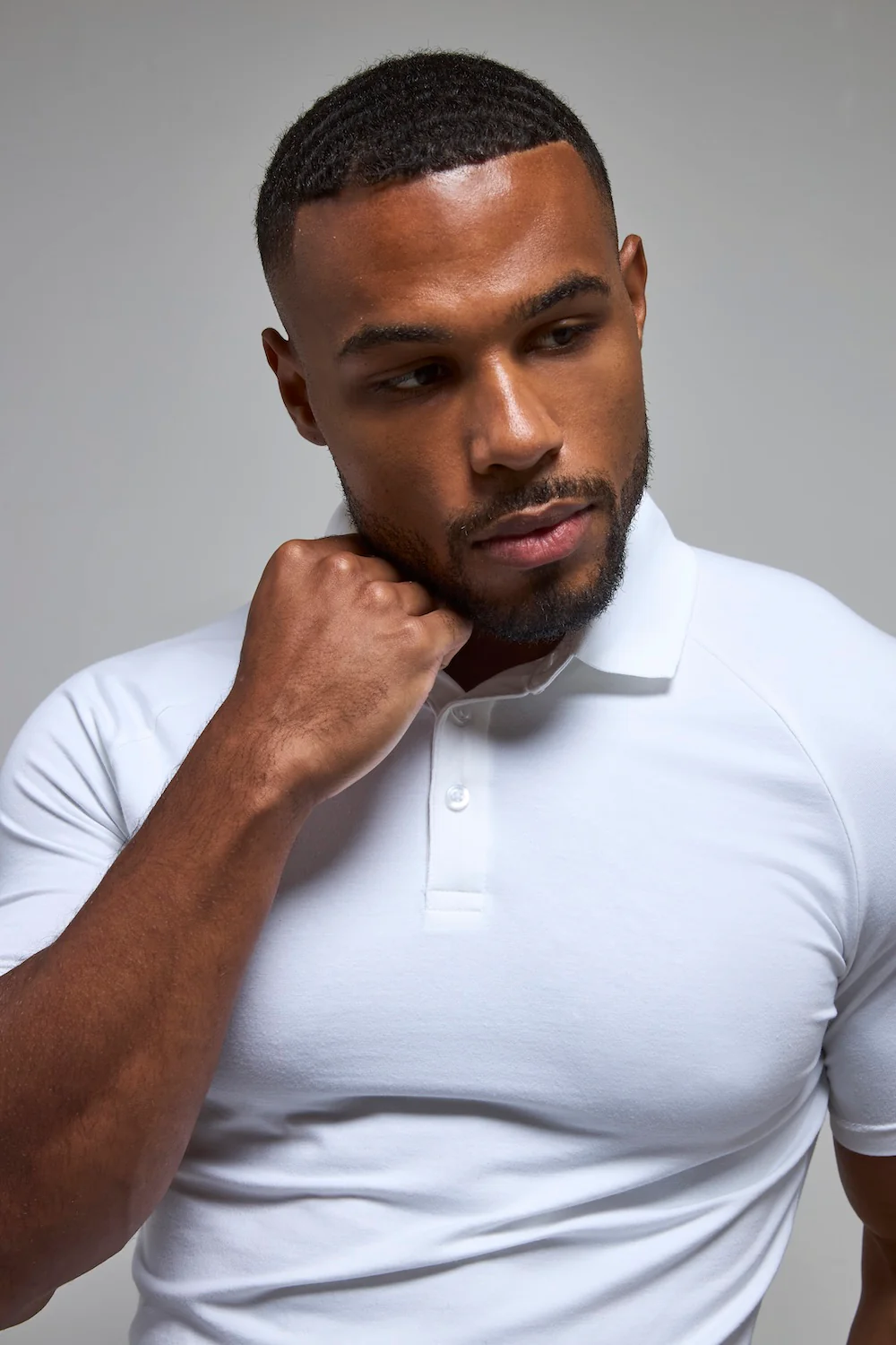 Muscle Fit Polo Shirt in White - Image 4