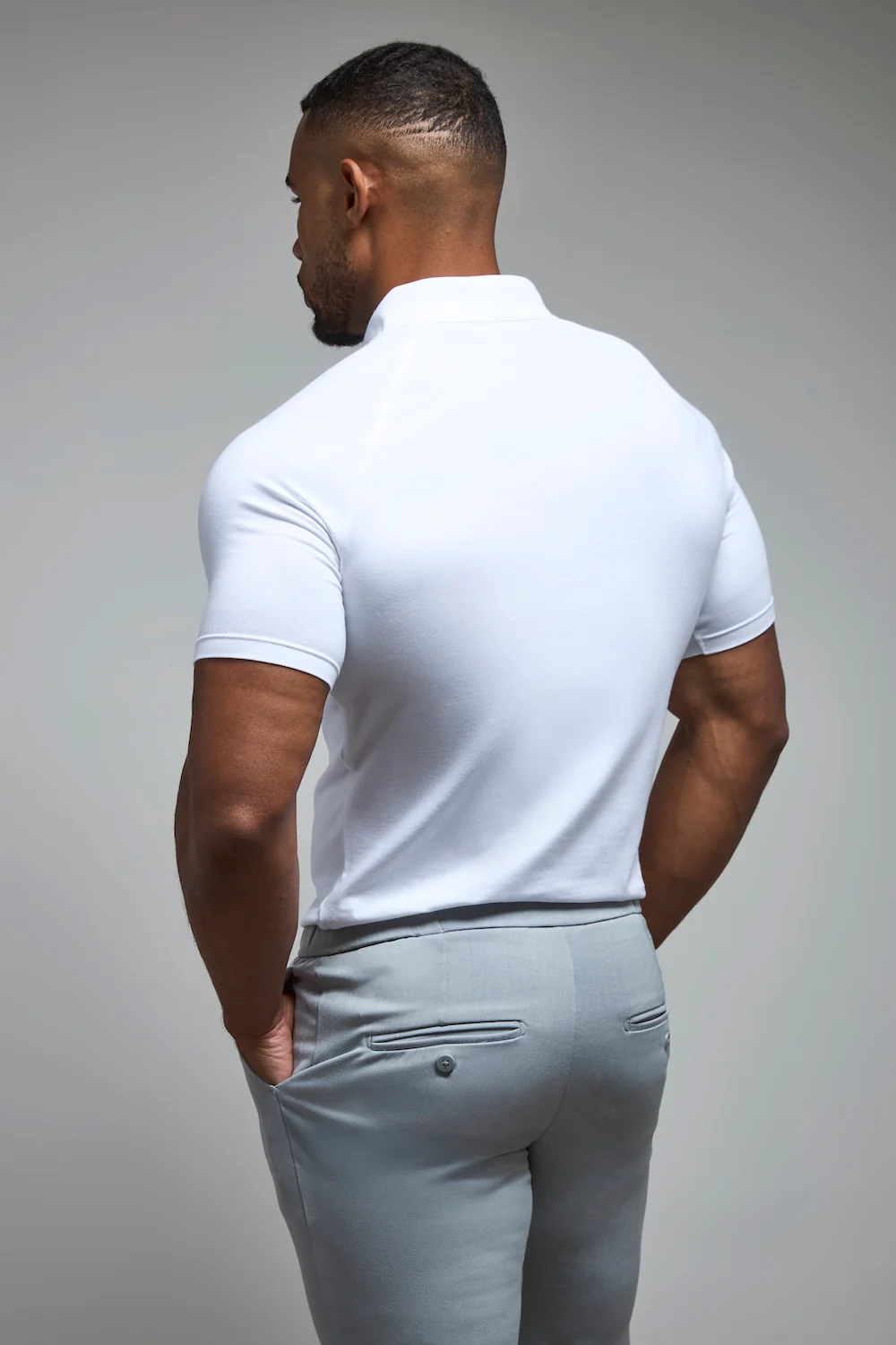 Muscle Fit Polo Shirt in White - Image 8