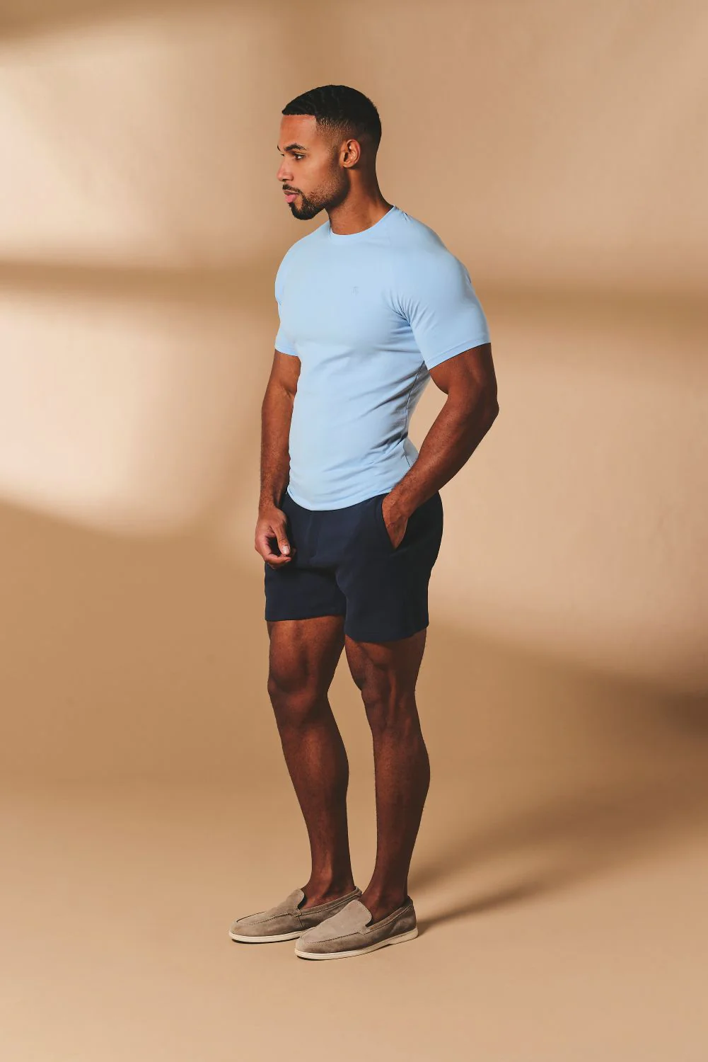 Muscle Fit T-Shirt in Pale Blue - Image 4