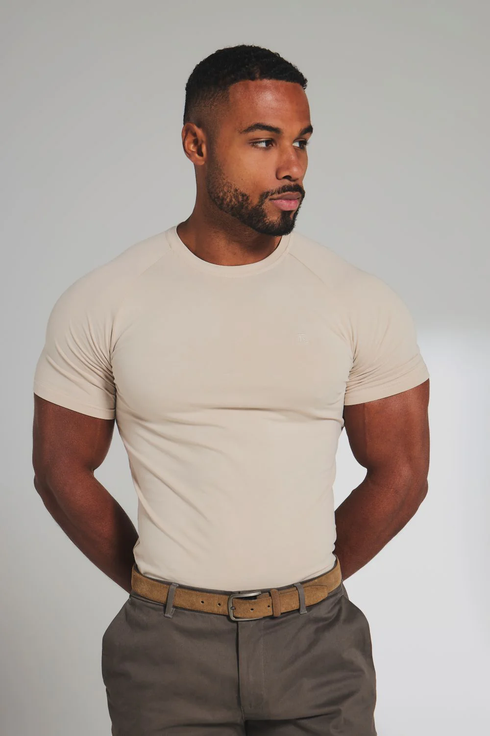 Muscle Fit T-Shirt in Pale Neutral - Image 3