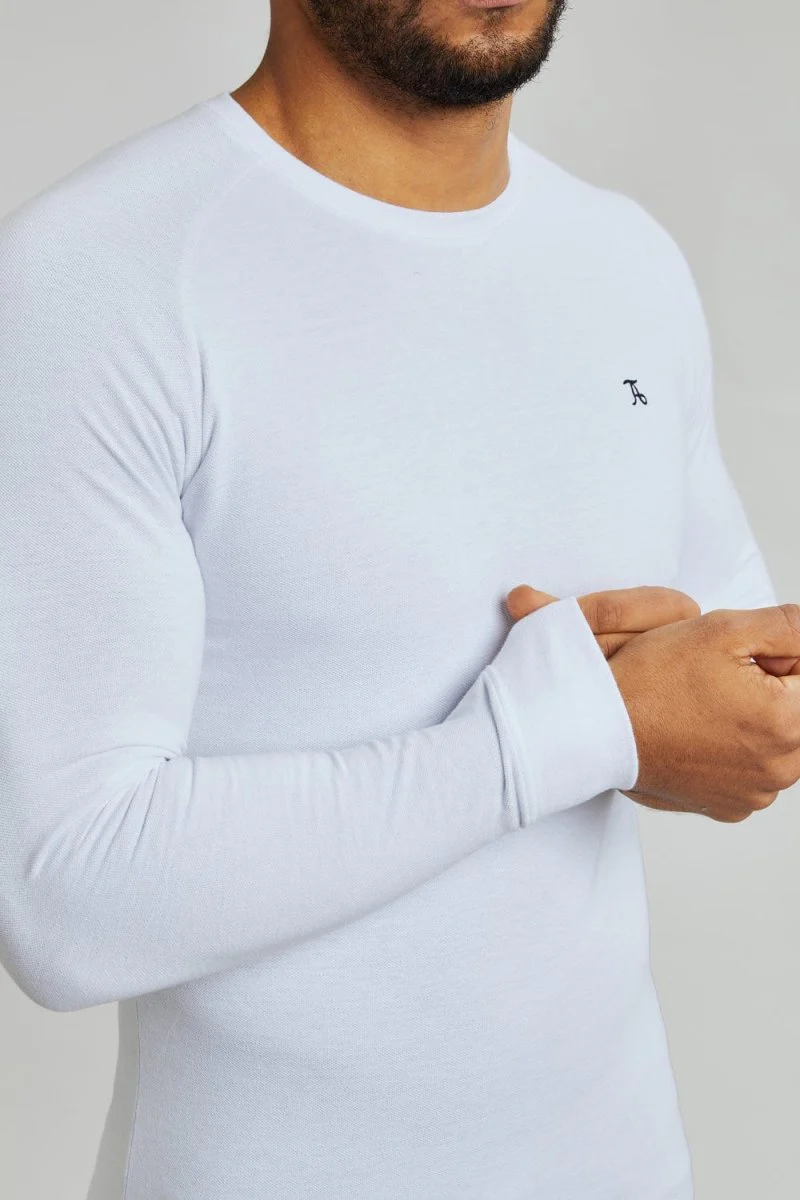 Pique T-Shirt (LS) In White - Image 5