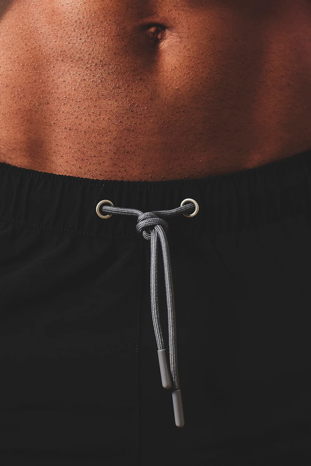 Quick Dry Piped Swim Short in Black and Graphite - Image 5