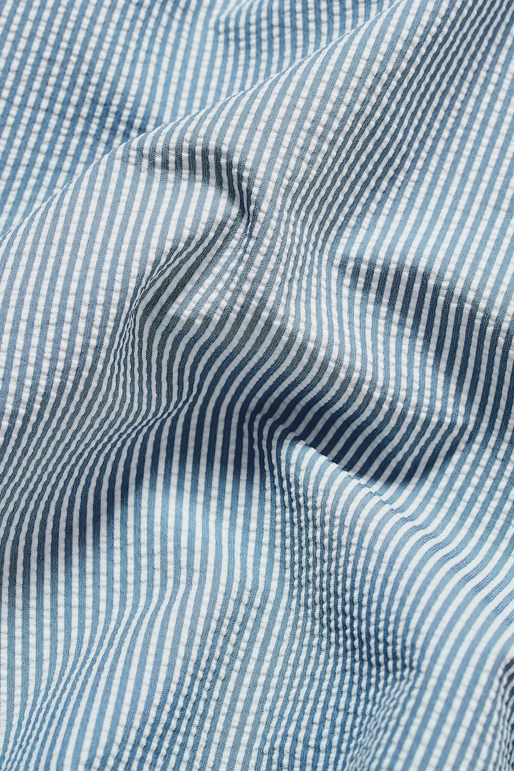 Quick Dry Seersucker Stripe Swim Shorts in Blue and White - Image 7