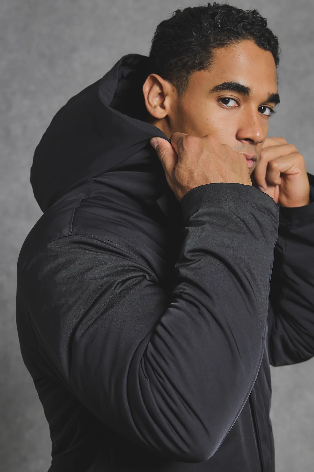 Shower Resistant Padded Parka in Black - Image 5