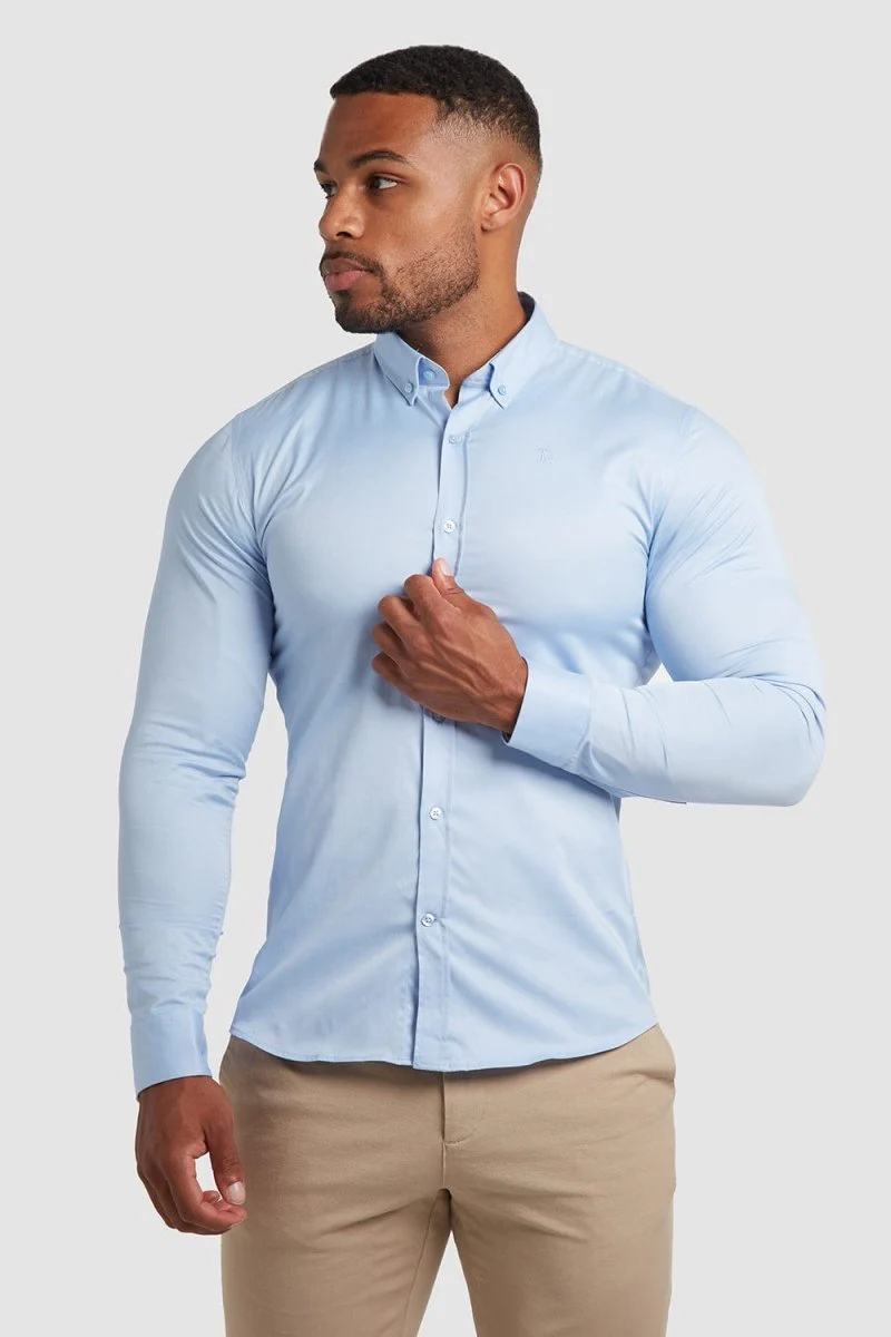 Muscle Fit Signature Shirt 2.0 in Blue - Image 4