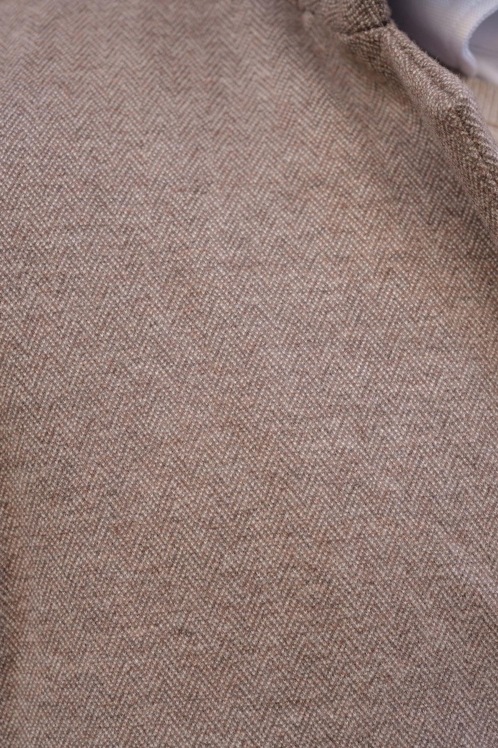 Single Breasted Herringbone Overcoat in Stone - Image 6