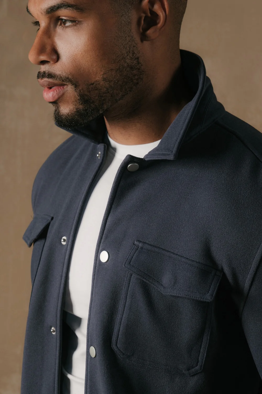 Soft Brushed Overshirt in Airforce - Image 5