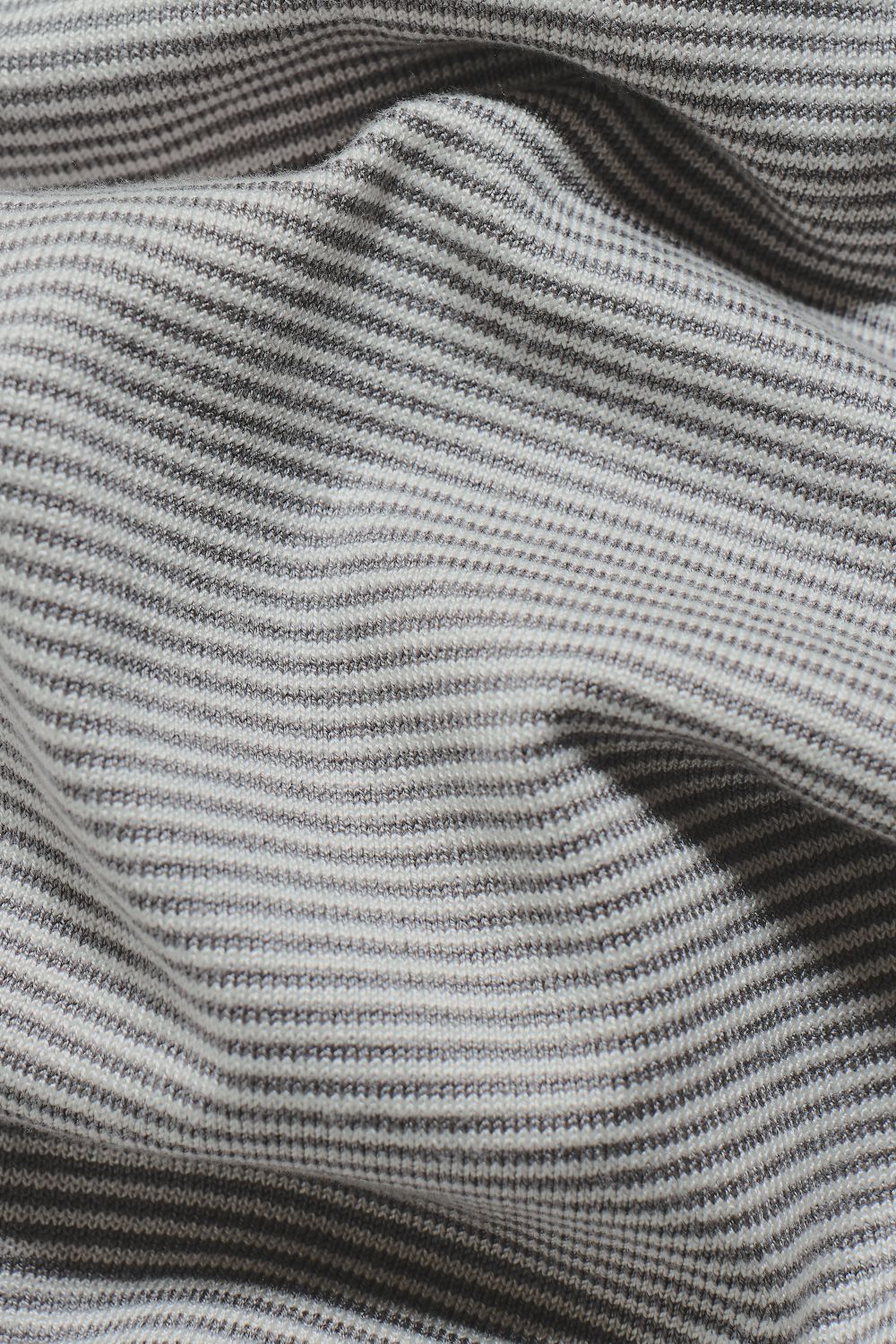 Stripe Knitted T-Shirt in Grey and Off-White - Image 8