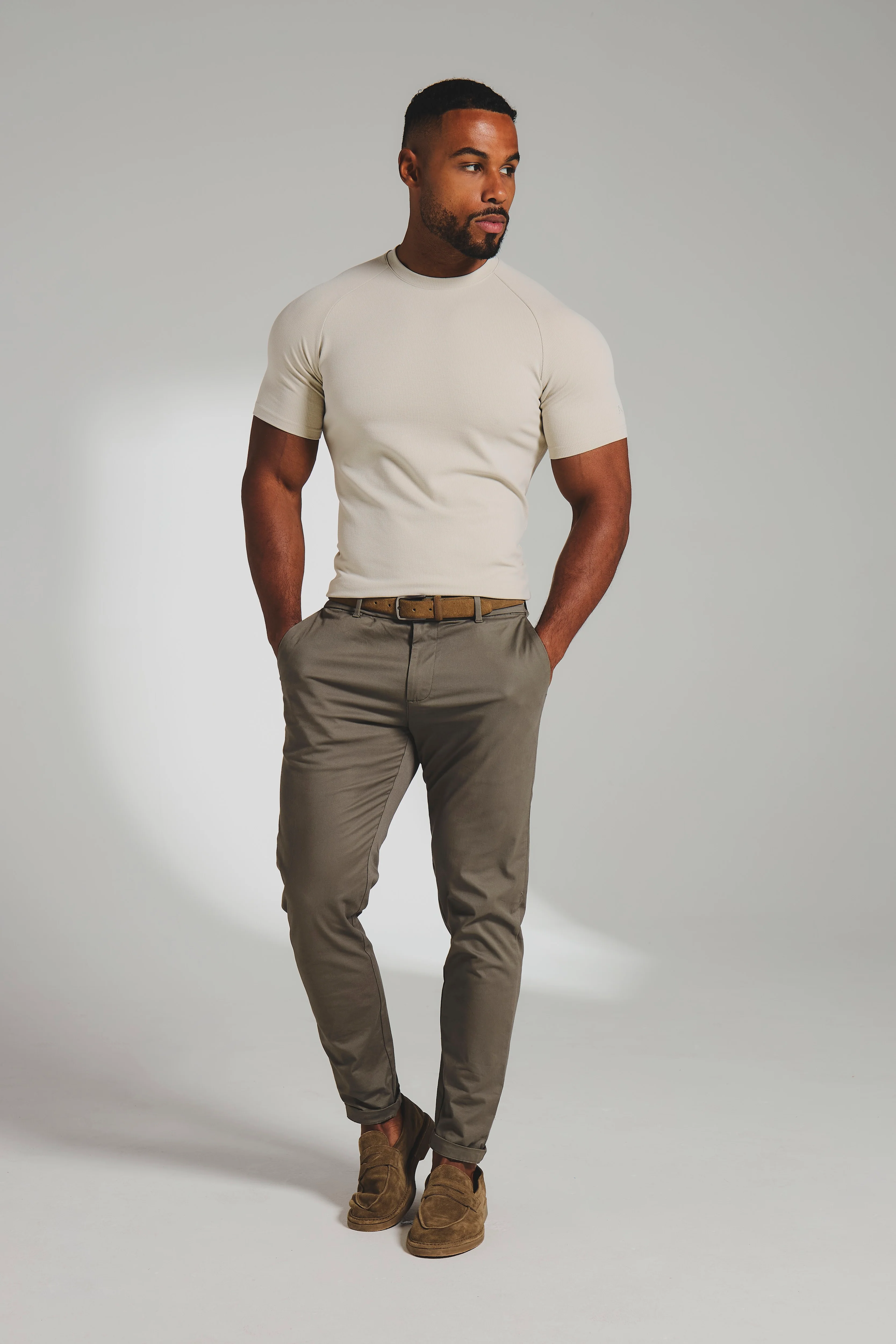 Textured Jersey T-Shirt in Alabaster - Image 4