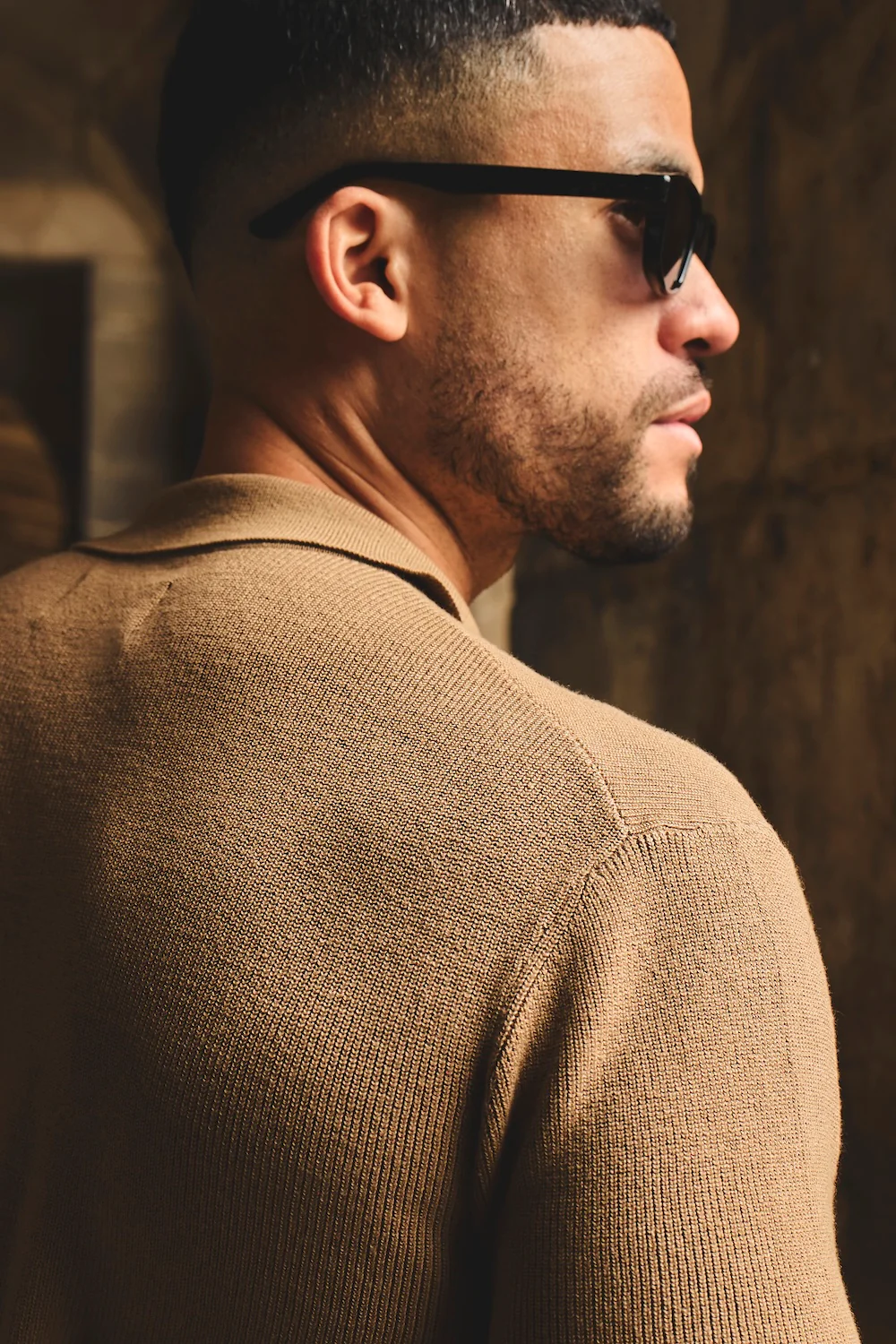 Textured Knitted Shirt in Chestnut - Image 7